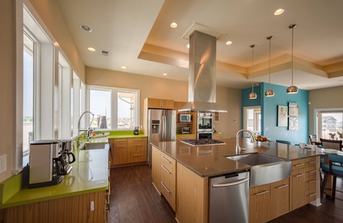 Hatteras House | Luxe, ocean- & sound-view home with private pool, hot tub, decks & game room