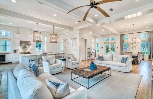 Watercolor House | Luxurious WaterColor Home: 6 Bikes, Golf Cart, Private Pool/Spa, Chic Interiors, Outdoor Fireplace!