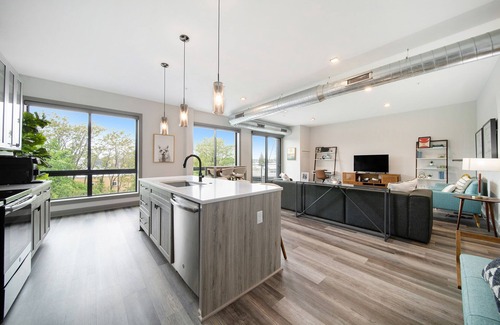 Lake Orion Apartment | Luxury Downtown Apartment, 2-Bed 2-Bath with Balcony Overlooking the River!
