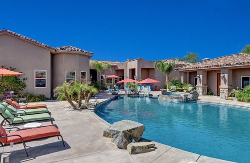 Thousand Palms House | Luxury Estate, magnificent pool and spa, large cascade waterfall, 5000sq.ft Home