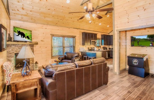 Hemlock Hills Cabin | LUXURY INDOOR HEATED Private Pool Cabin minutes from downtown Gatlinburg!