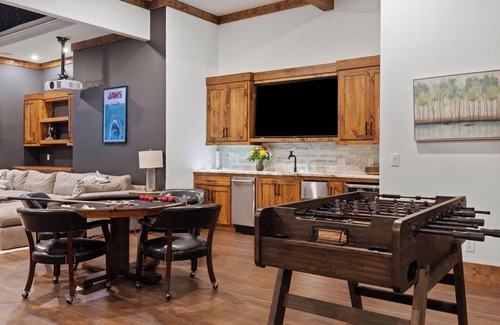 Double Springs House | Luxury Lakefront Home - VIEWS! Hot Tub, 2 Decks, Fire Pit, Theater, Arcade, Dock