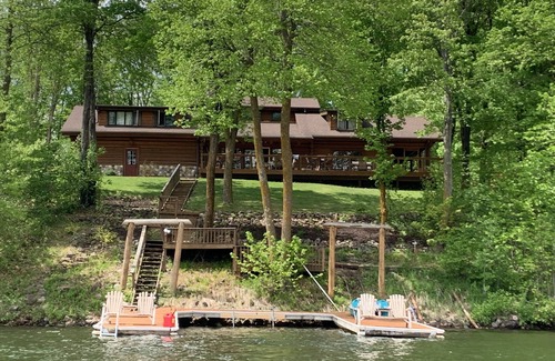 Stone Lake House | Luxury log cabin on the north end of long lake! Sarona Wi, close to Hayward!