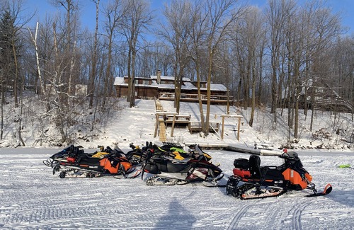 Stone Lake House | Luxury log cabin on the north end of long lake! Sarona Wi, close to Hayward!