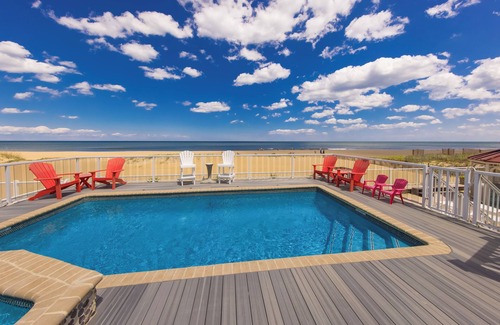 Sandbridge House | Luxury Multi-Level Oceanfront Beach House with DIRECT Ocean View&Salt Water POOL