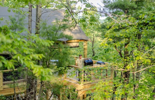 Zirconia Cabin | Luxury Tree Tent in Tuxedo Falls Resort with Private Waterfalls & Hiking
