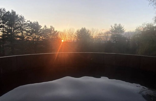 Taghkanic House | Magical, 75 Acre Winter Retreat with Private Icy Pond and Cedar Hot Tub