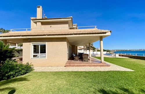 Orihuela Costa Villa | Magical Location ! 6 bed 4 bath Front Line Beach Villa in Cabo Roig