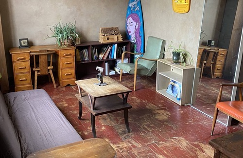 Bushwick Apartment | Metalwork Artist made Master Suite in small brick carriage house