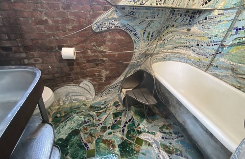 Bushwick Apartment | Metalwork Artist made Master Suite in small brick carriage house