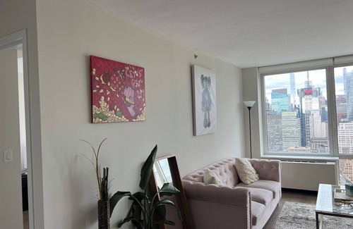 Midtown South Apartment | Million dollar view 1-bed apartment in New York with WiFi, fitness room