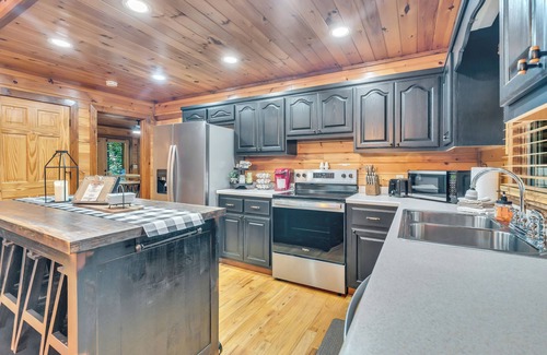Mineral Bluff Cabin | Mineral Bluff Cabin-King-Sleeps 7-Fire Pit-Hot Tub-Pets-10 minutes to Blueridge