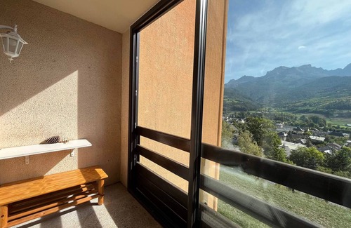 Barcelonnette Apartment | Mini T2 in Barcelonnette for 4 with balcony, TV, and equipped kitchenette