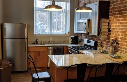 Ellicottville Apartment | Modern 2-bedroom apartment with cozy fireplace, walkable village location!