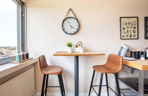 Mulhouse Apartment | Modern 2BR Sunset View over Vosges Full Kitchen Netflix & Parking