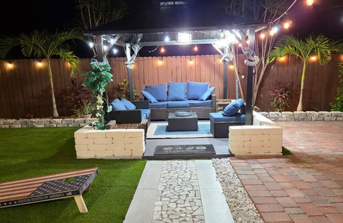 Port Saint Lucie House | Modern 3BDR 2B Boho Home with backyard and impact windows safe for hurricane.
