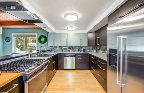 Lake Arrowhead House | Modern alpine escape with two decks, grill, private sauna, fireplace