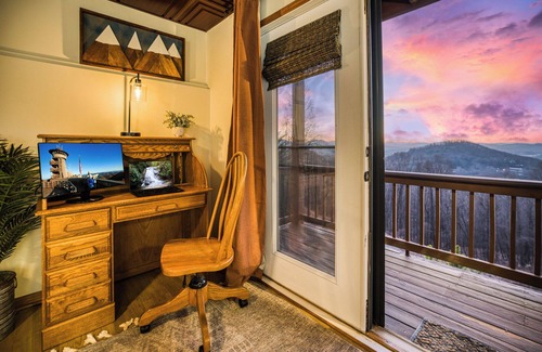 Blairsville Cabin | Modern cabin w/loaded game room, hot tub, stunning views!