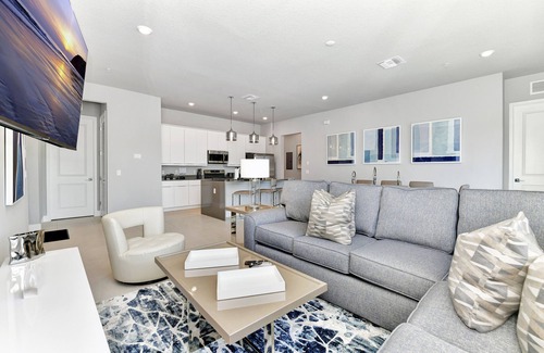 Reunion Hotel | Modern Condo with Large Outdoor Patio. Reunion Resort Water Park Access near Disney at Spectrum Resort Orlando by Rentyl – B46 #129
