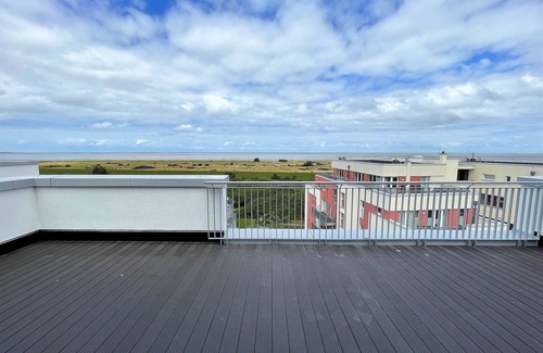 Schillig Apartment | Modern, high-quality vacation apartment, sauna, large balcony, sea view, close to the beach