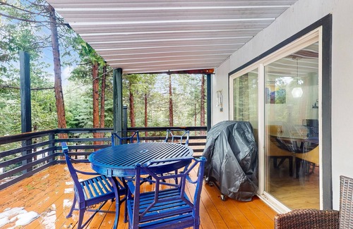 Fish Camp House | Modern lower unit duplex cabin with fireplace, balcony, & EV charger