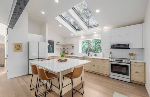 Woodmoor House | Modern Mountain Luxury - large forested lot with hot tub