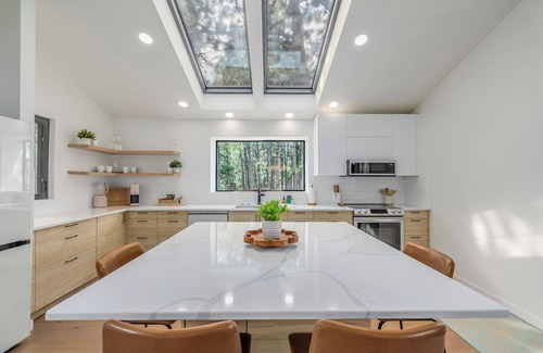 Woodmoor House | Modern Mountain Luxury - large forested lot with hot tub