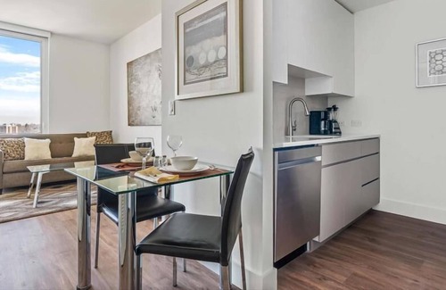 White Plains Apartment | Modern Studio | Upscale Amenities | Kitchen & Laundry
