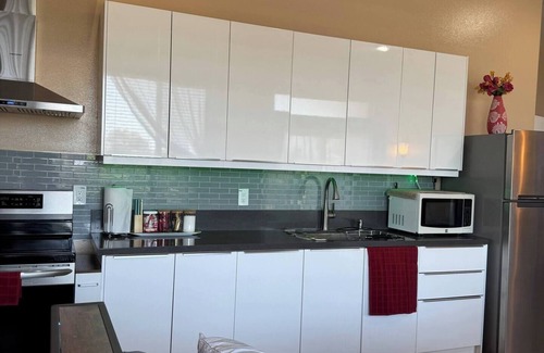 Riverside Apartment | Modern Studio w/King Bed, Balcony, Kitchenette