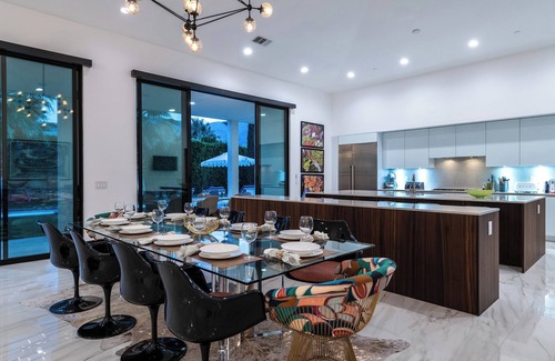 Palm Springs House | Modern Villa In Guard-Gated Community, Solar, Lap Pool, Spa, Casita, Pizza Oven