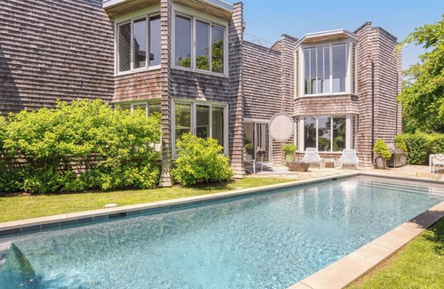 Montauk House | Modernist Montauk Home with Heated Pool, Close to Lake Montauk and Ditch.