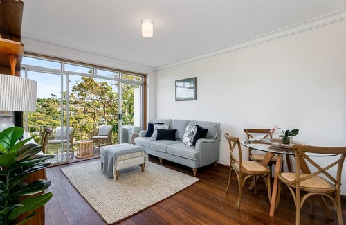 Mosman Apartment | Mosman Bay - MOS17 - Mosman Street - Bright 1BR with Balcony Sparkling Mosman Bay Views Near Ferry Cafes