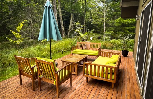 La Pointe Cabin | Moss Creek Cabin in the woods on Madeline Island