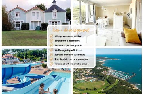 Bourgenay House | "MOULIN VERT RIVAGE" Maison, 6 personnes, au coeur du golf, village vacances, accès piscines gratuit