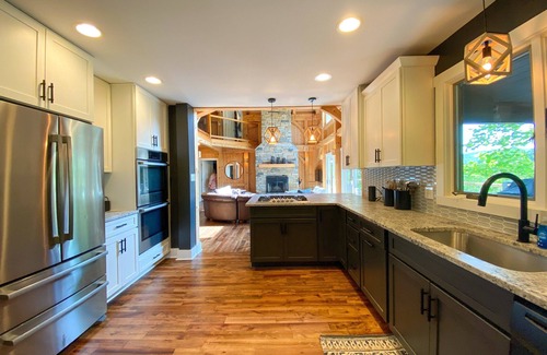 Fairview House | Mountain Haven | A Luxurious Asheville Timber Frame Cabin | Pet-Friendly with Hot Tub & Game Room