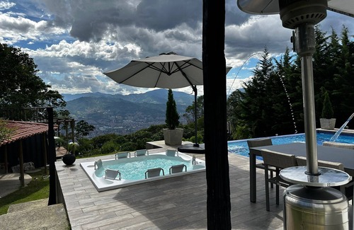 Envigado House | Mountain Mansion: Pool, 6 Person Jacuzzi, Epic Medellin Views/5 Total Bedrooms