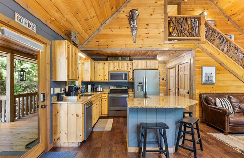 Blue Ridge Cabin | Mountain Modern Retreat with 2 Fireplaces/GameRoom/Creek
