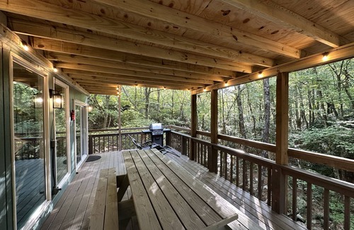 Black Mountain House | Mountain serenity in wooded setting with beautiful creek!