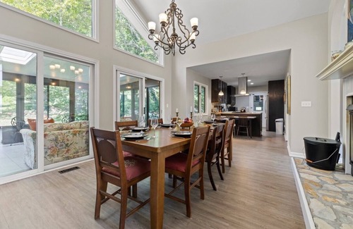 Hendersonville House | Mountain view, deck, sunroom, grill, wood burning fireplace, dogs welcome!