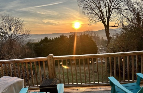 Hendersonville House | Mountain view, deck, sunroom, grill, wood burning fireplace, dogs welcome!