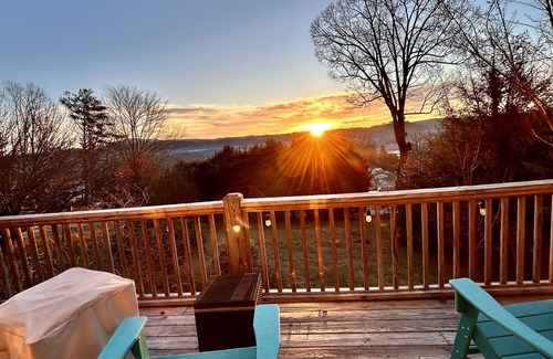 Hendersonville House | Mountain view, deck, sunroom, grill, wood burning fireplace, dogs welcome!