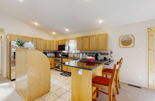 South Fork House | Mountain-view home near fishing & skiing with hot tub & game room - dogs OK