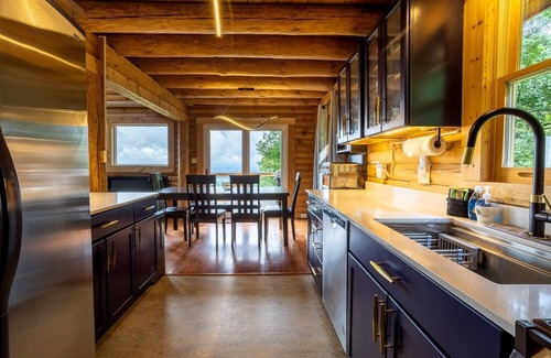 Weaverville House | Mountain View Sanctuary | Pet-Friendly Log Cabin with Long Range Views in Weaverville