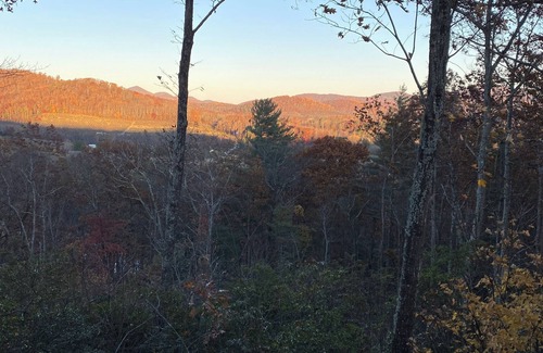Hendersonville House | Mountain View’s, dual water fall Koi pond and private theater.