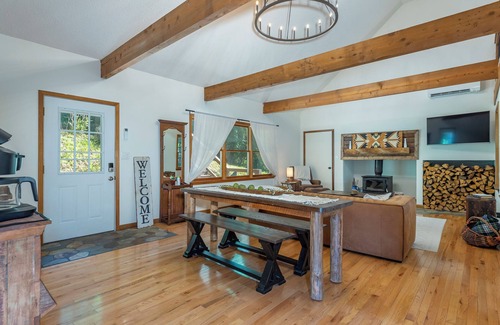 Burnsville Cabin | Mtn Cabin with Views, Hot Tub+Grill, Wood Stove, WiFi, Private & Close to Town.