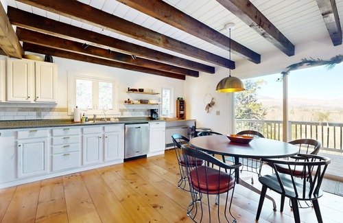 Thornton House | Mtn-view home with large deck, wood stove, firepit, grill, streaming, W/D, & AC
