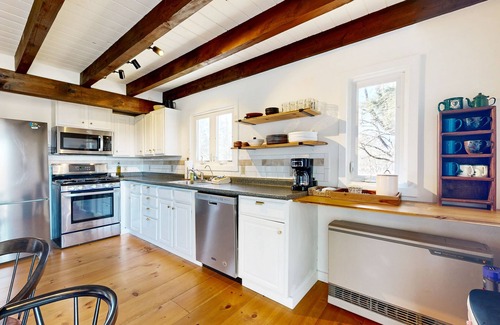 Thornton House | Mtn-view home with large deck, wood stove, firepit, grill, streaming, W/D, & AC