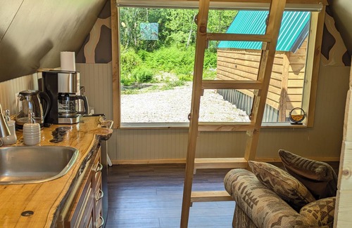 Brew Bay Ski Chalet | Mycelium Forest Cabin on 33 acre farm
