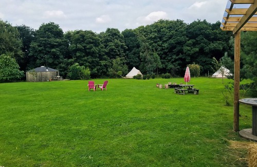 Guisborough Cabin | Myrtle, a cosy Mongolian yurt, nestled in field and woodland surroundings