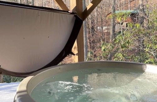 Weaverville Cabin | Nature Lover’s Dream Asheville Cabin w/Creek, Hot Tub & Fire Pit
